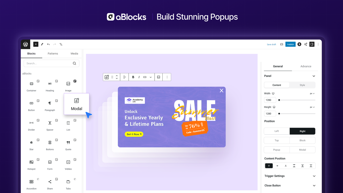 Ready-made templates and blocks