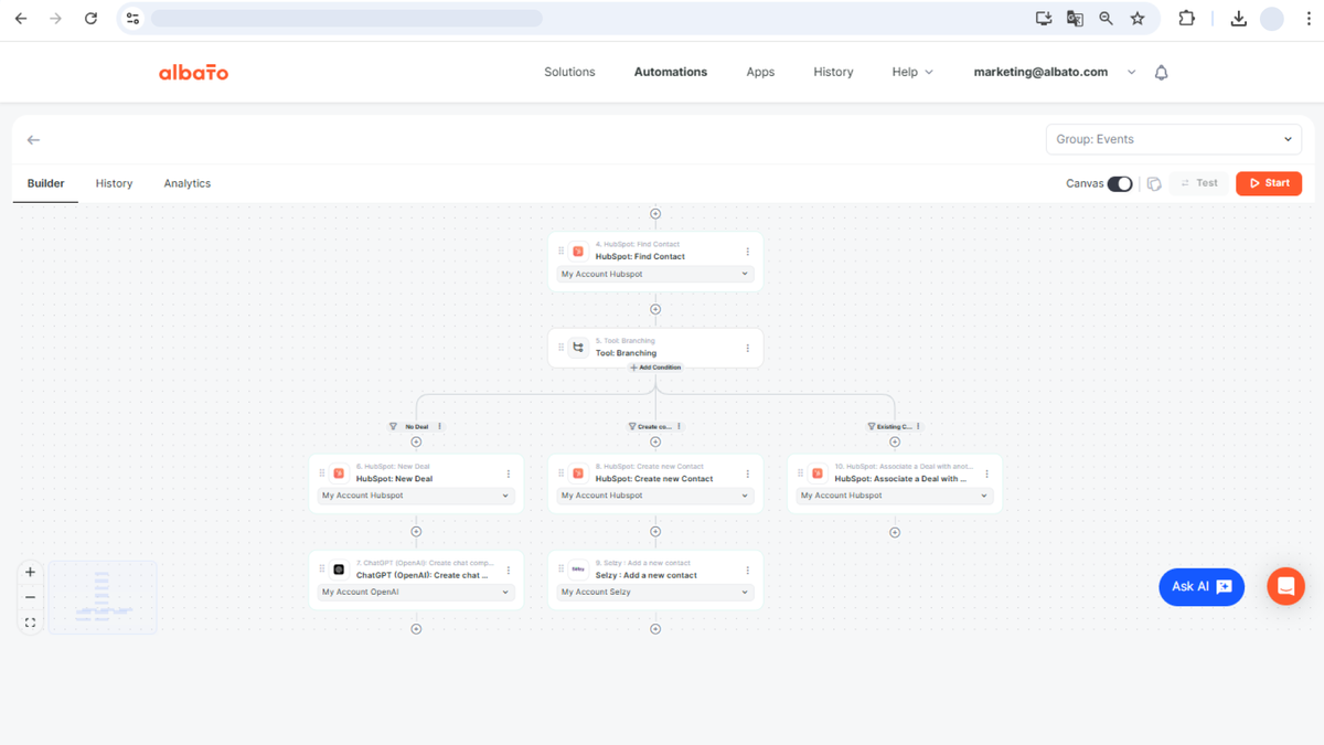 Build automations visually