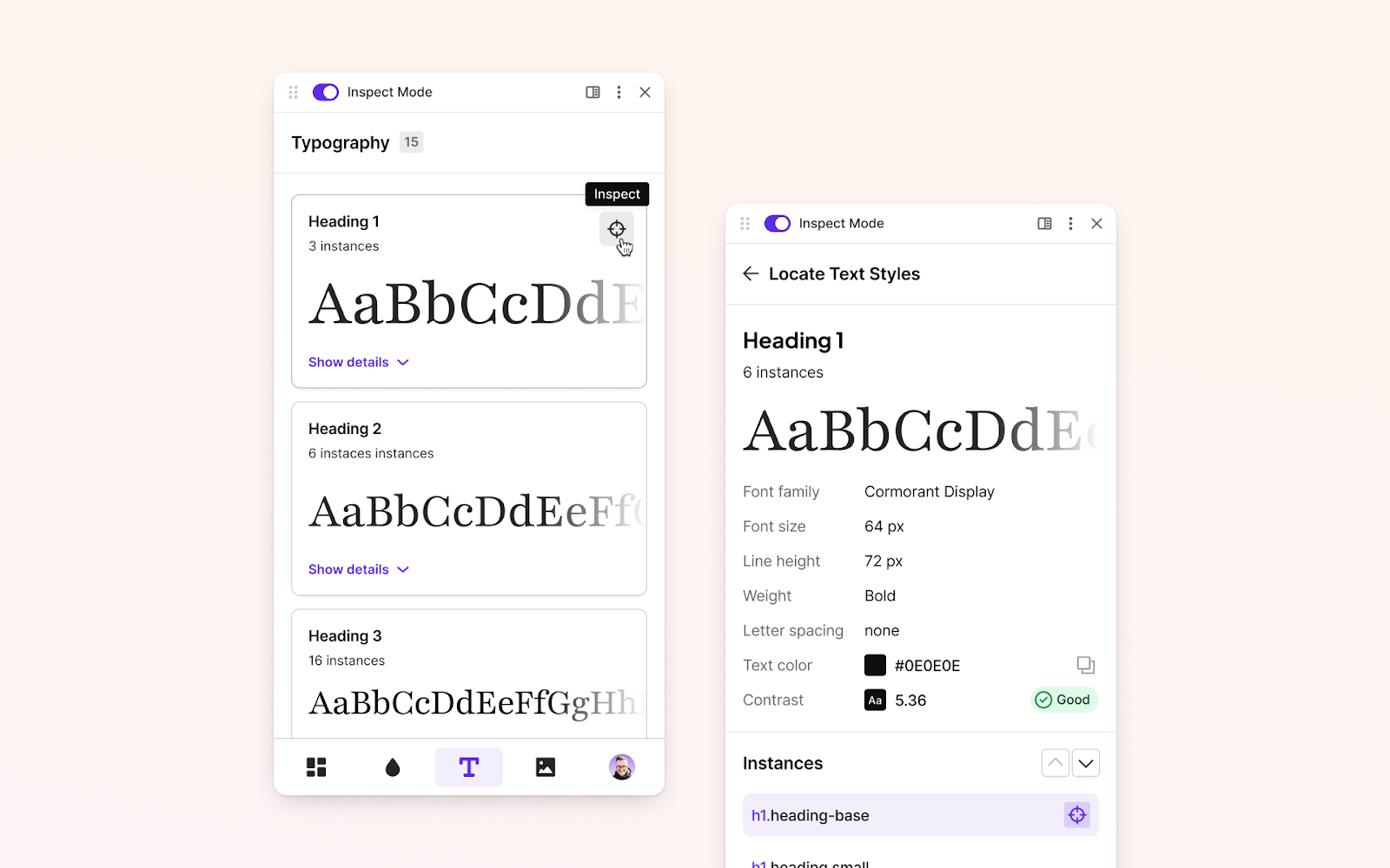 Locate text styles