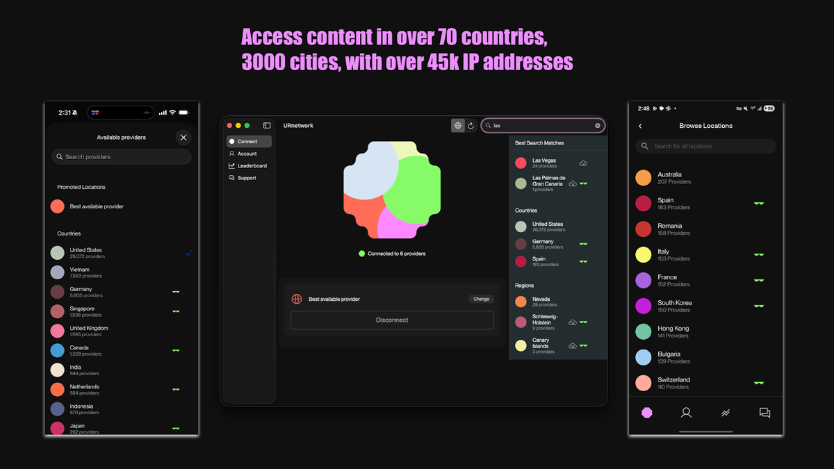 Access content from all over the world