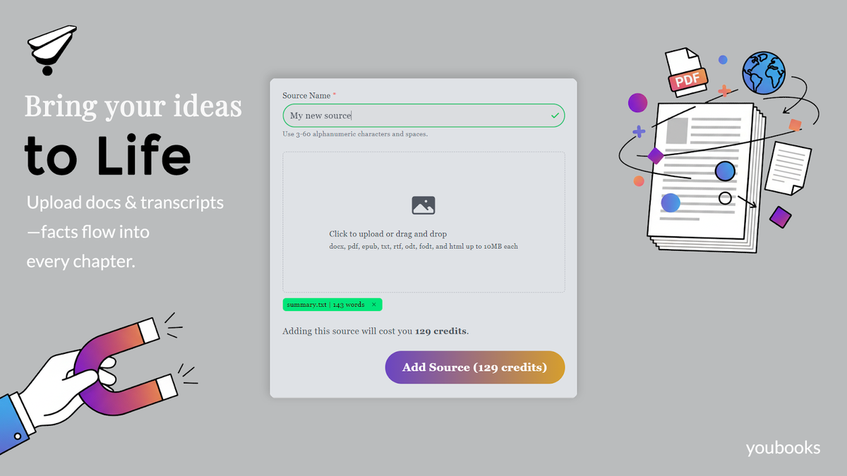 Upload your own sources