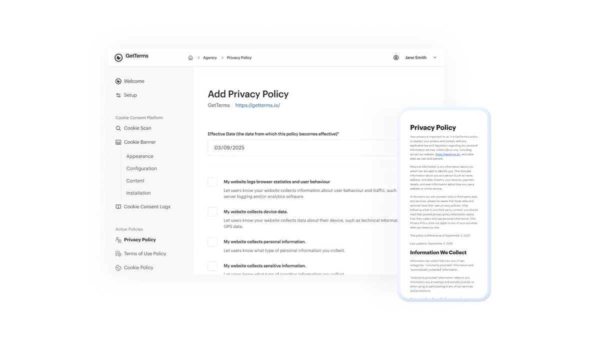 Generate any web policy in minutes