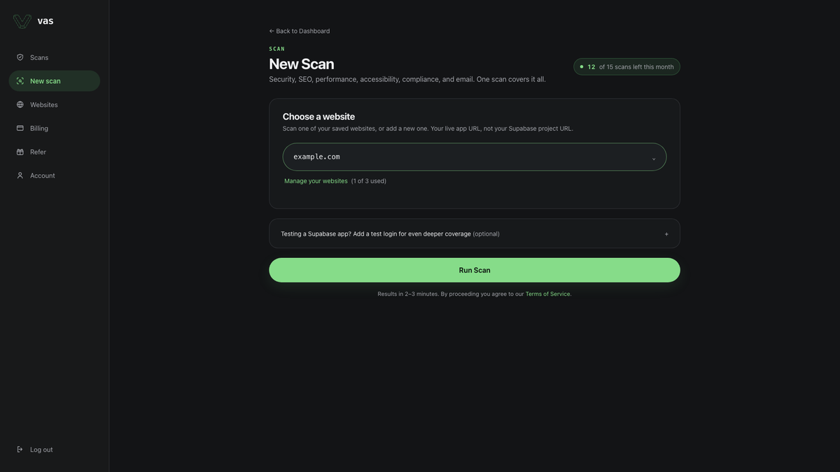 Scan any app in minutes