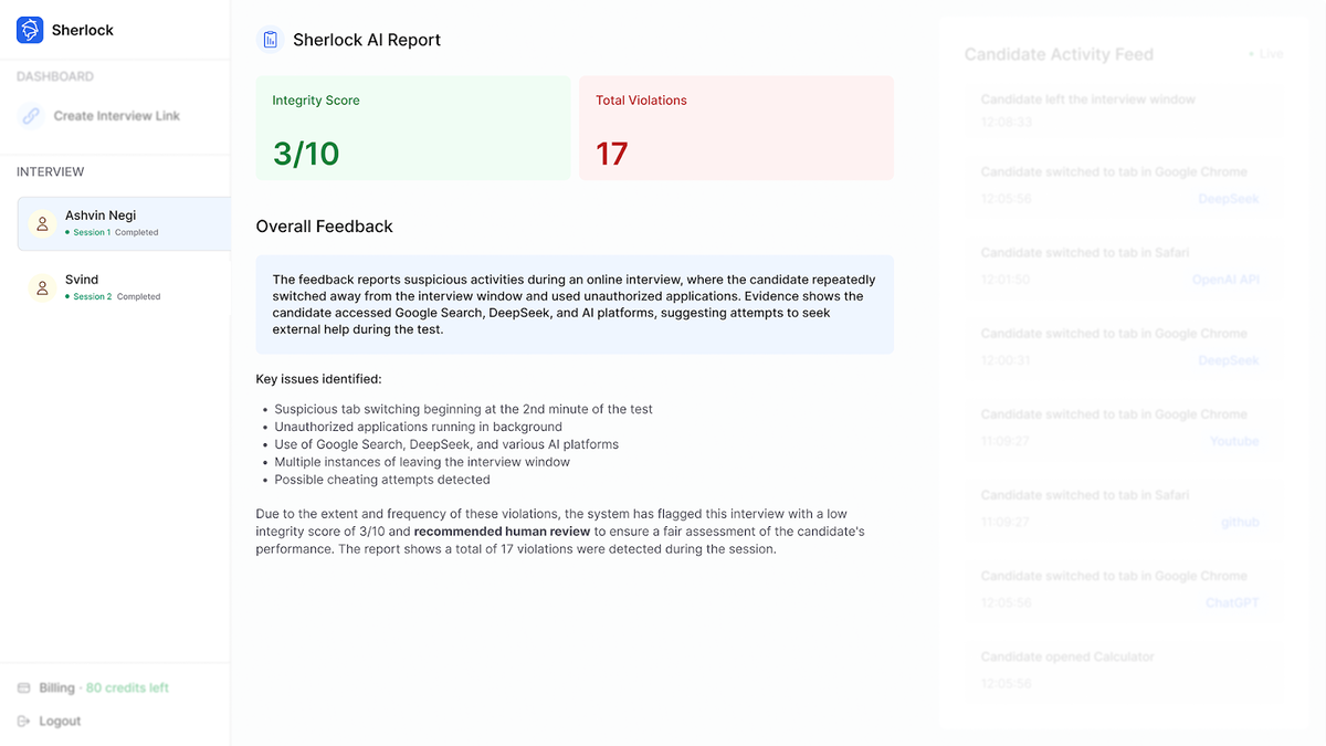 Peruse candidate summary reports