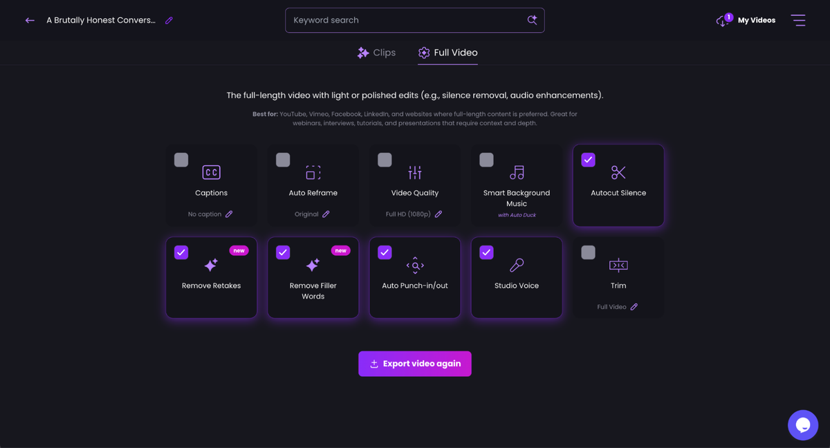 Polish clips for every platform