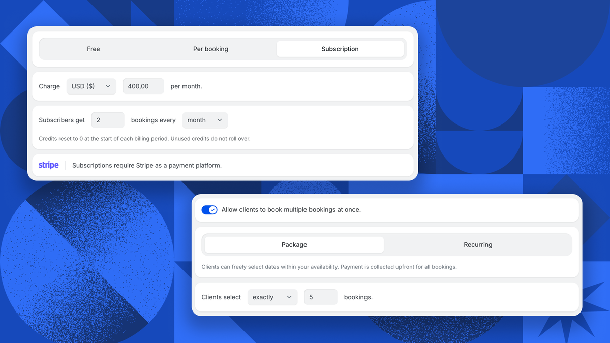 Booking page builder