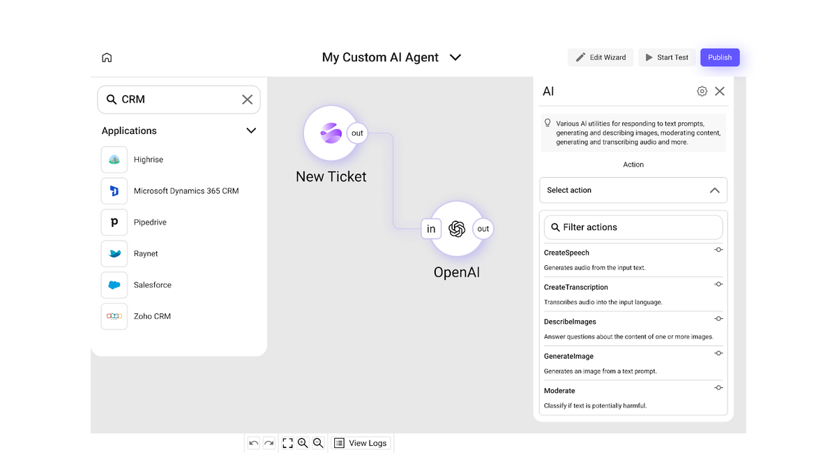 Deploy custom AI agents
