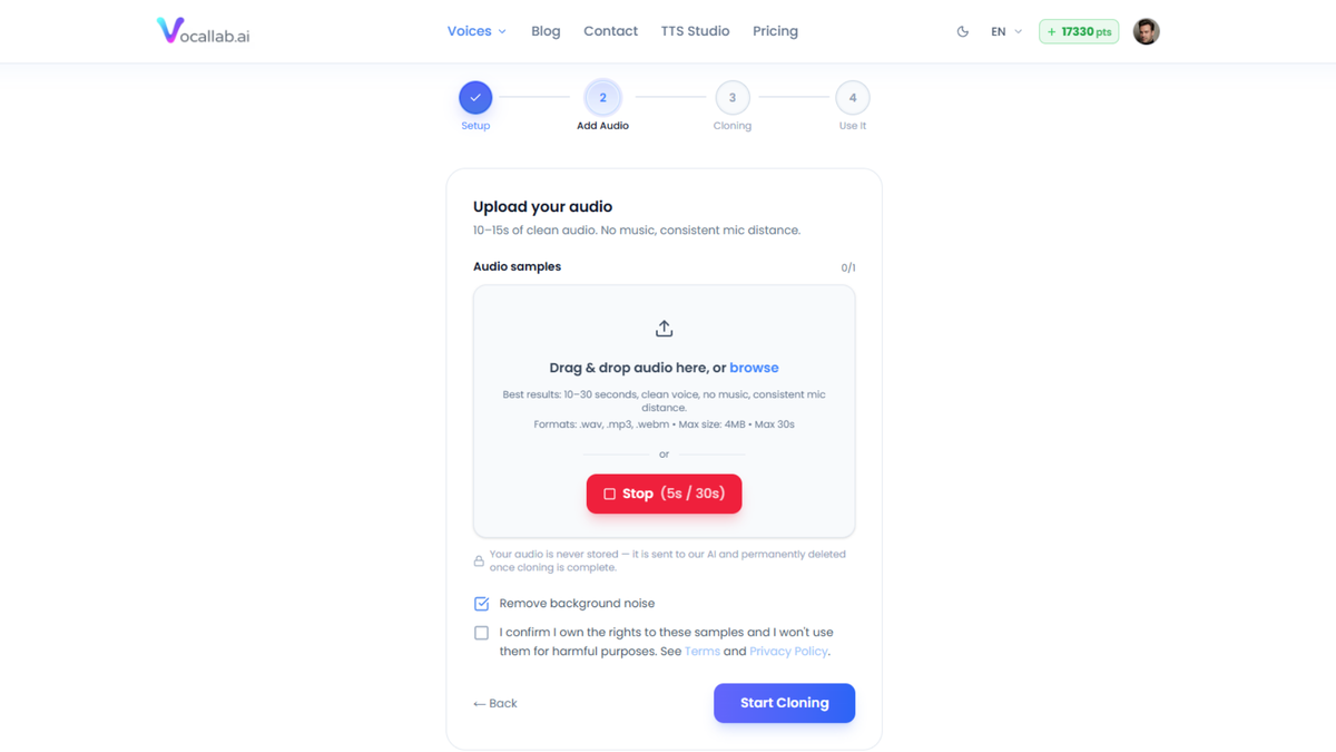 Clone your voice or design a new one