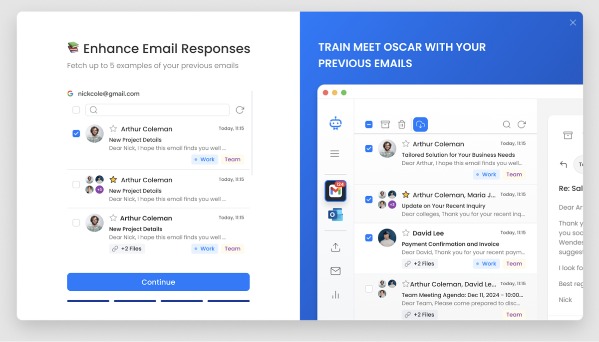 Create accurate, on-brand email replies