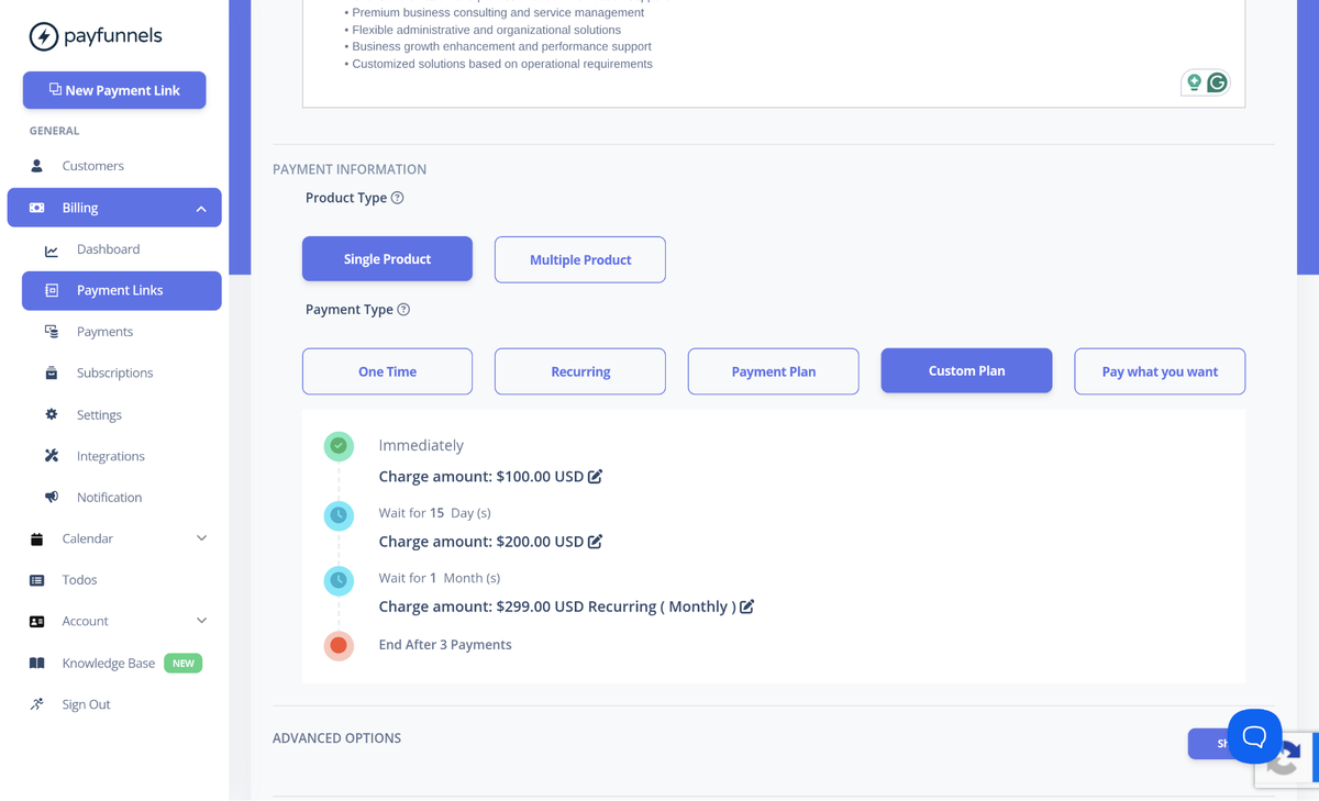 Payment links