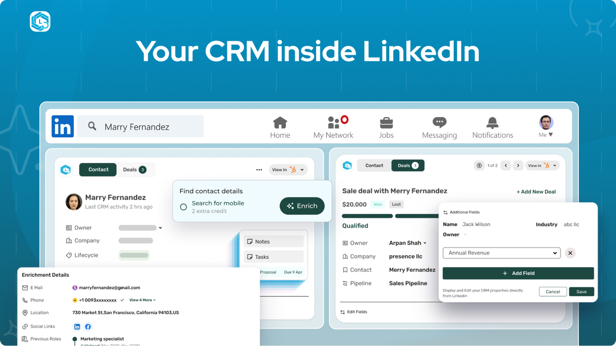 Access your CRM from LinkedIn