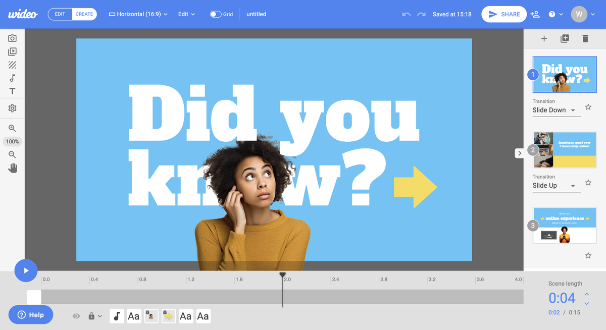Main video editing interface