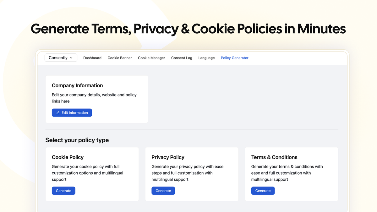 Policy generator tool