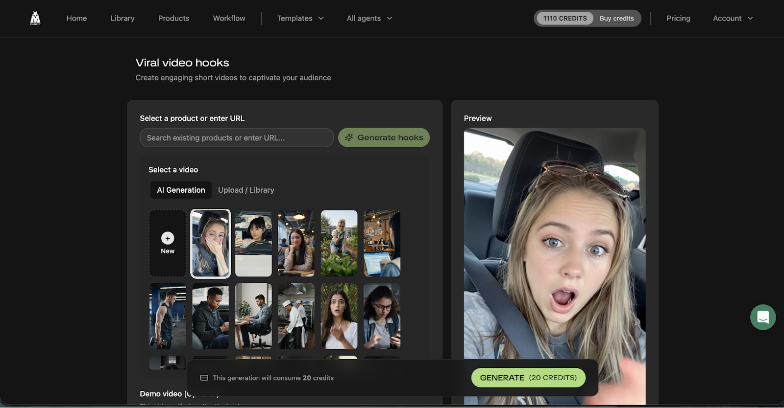 Viral video hooks
