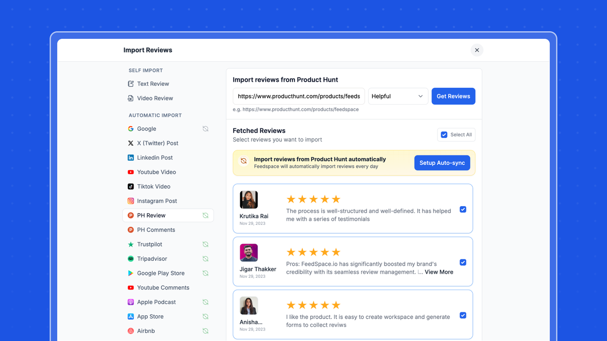 Import reviews from anywhere
