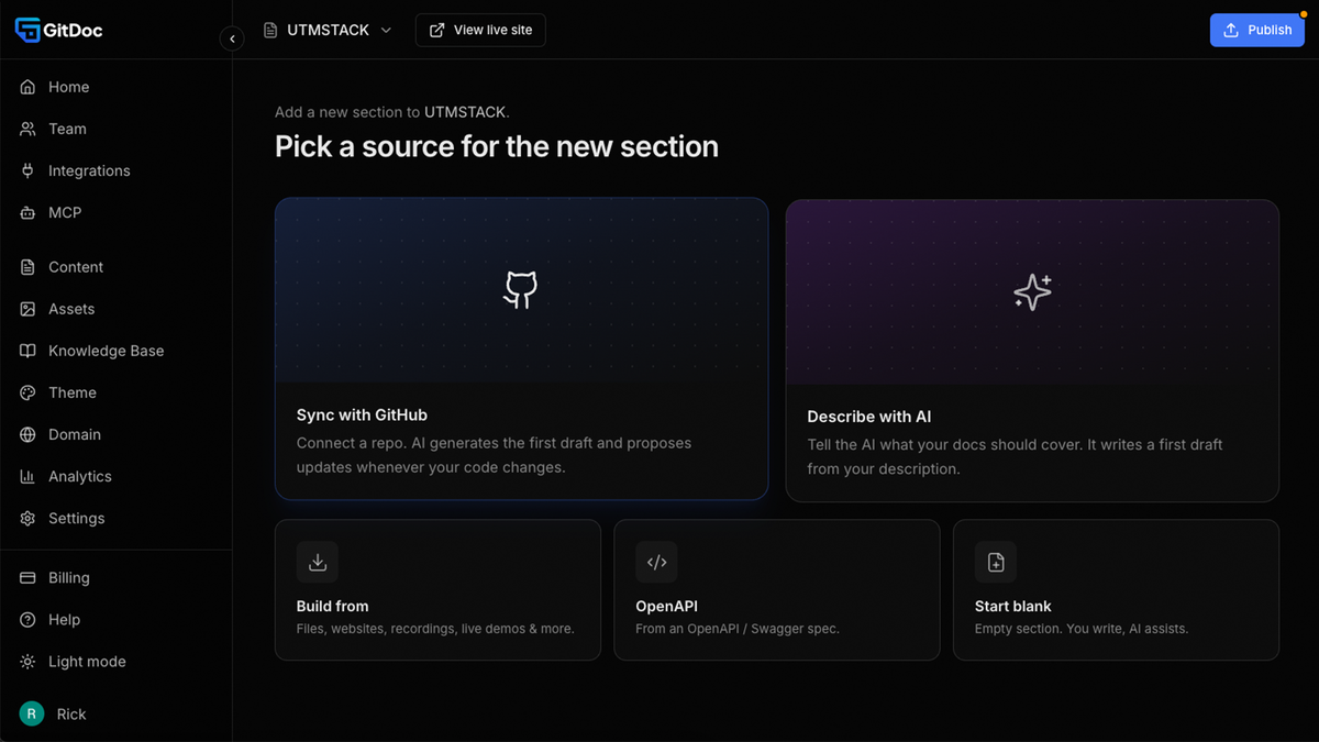 Generate docs from any source