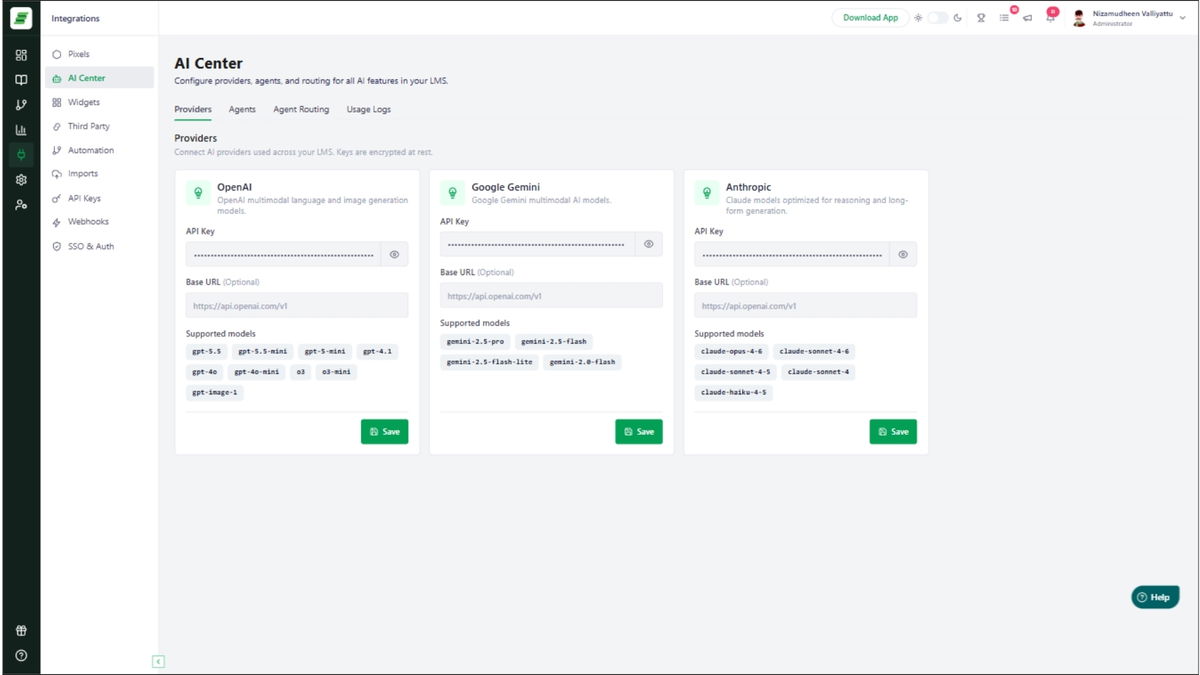 AI provider connections