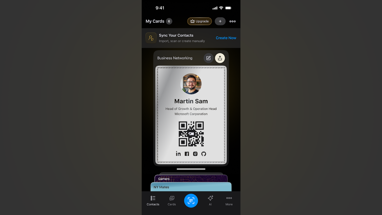 Digital card gallery