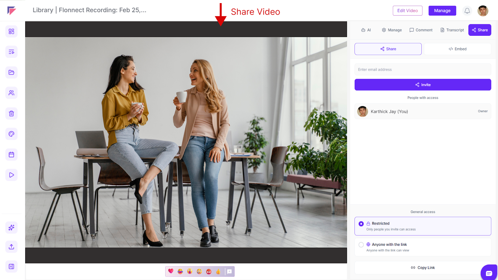 Video sharing