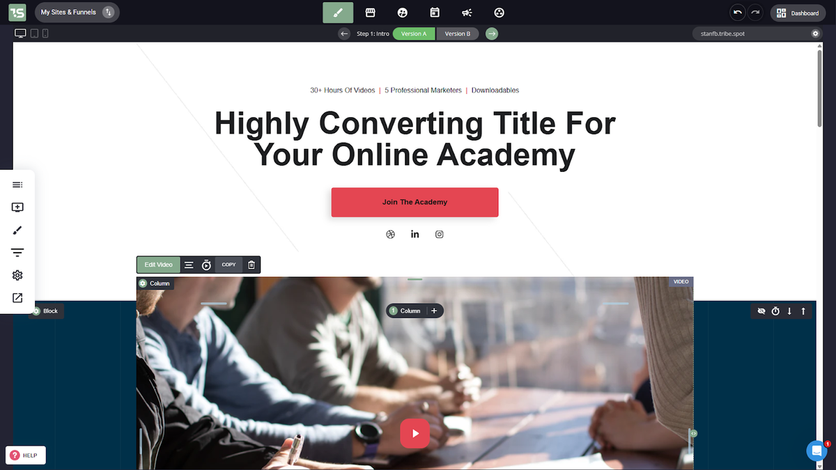 Site and funnel creation
