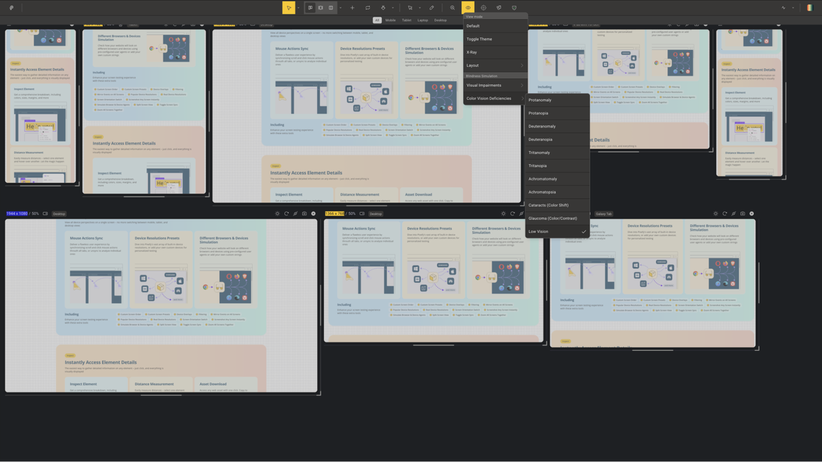 Blindness simulation preview