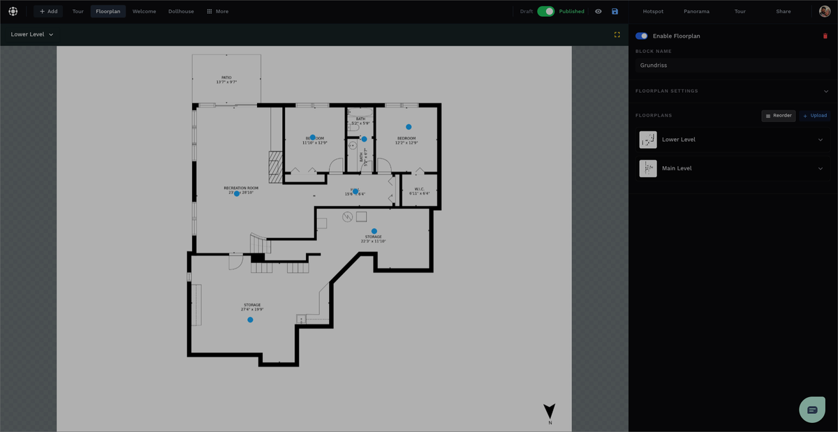 Interactive floorplan and navigation