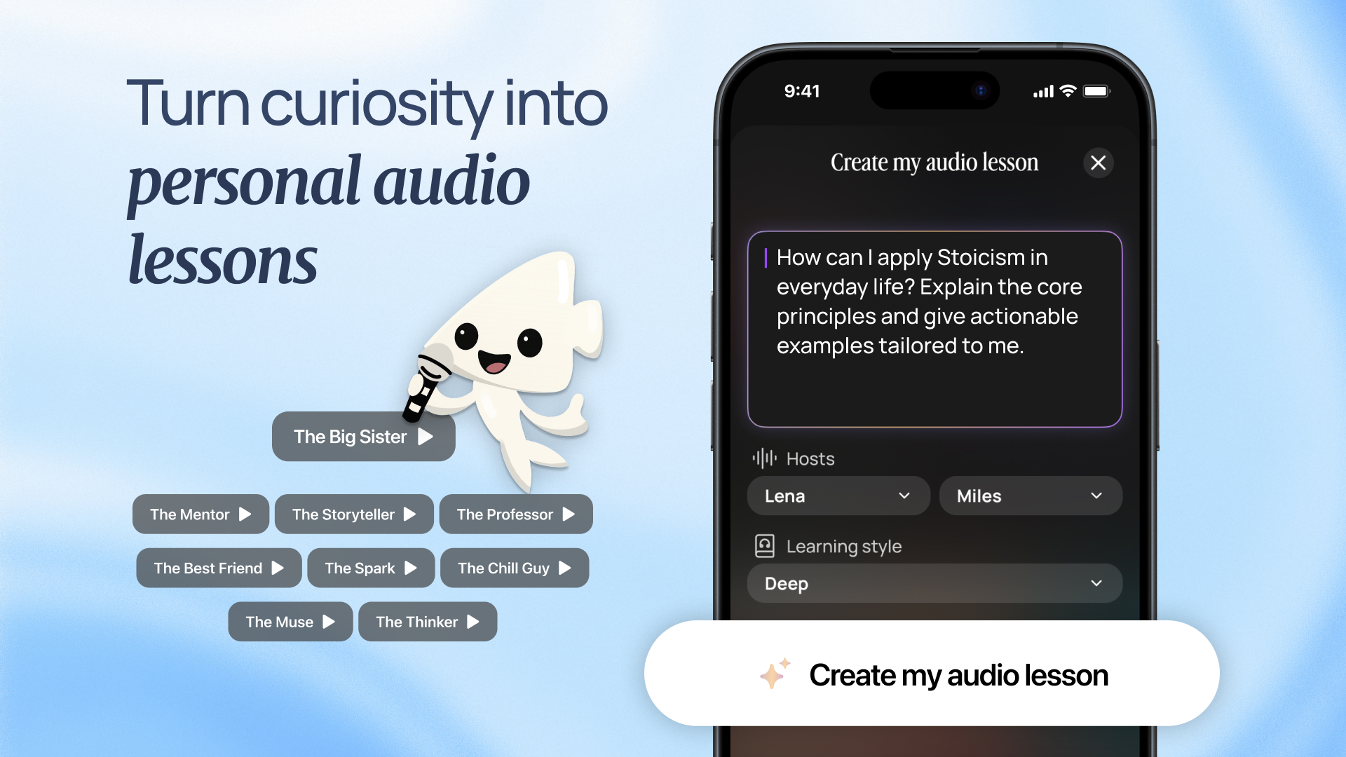 Personalized audio lessons
