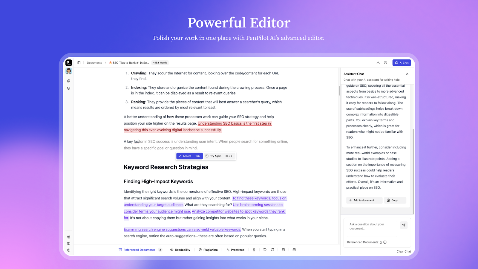 AI-powered editor