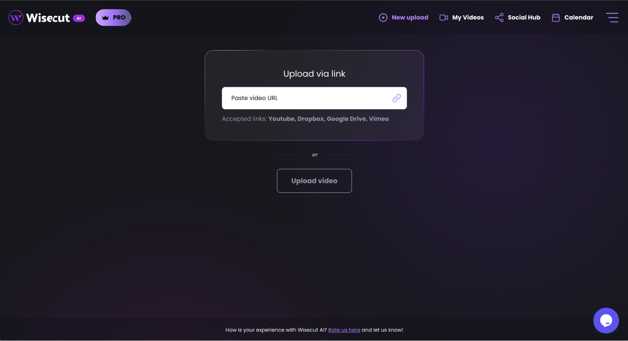 Upload interface