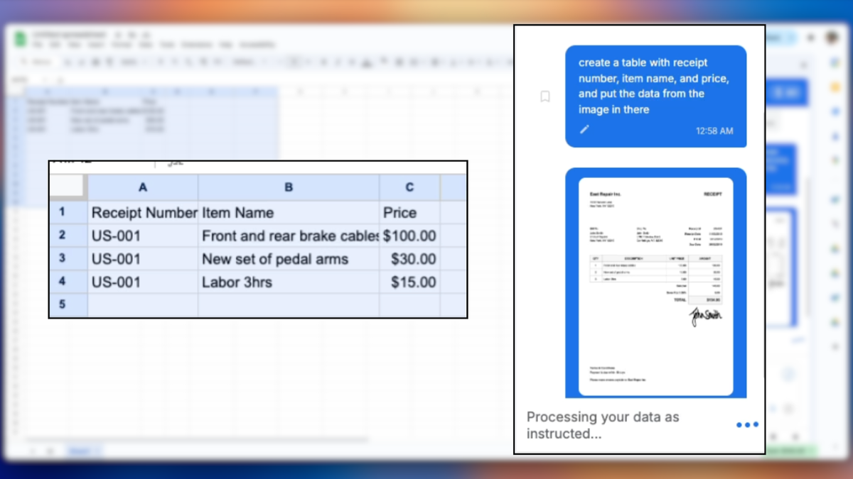 Turn documents into clean spreadsheet data