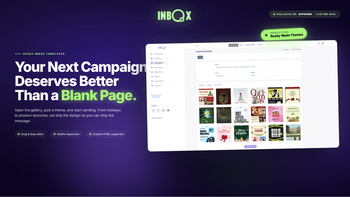 Build emails faster with ready-made templates