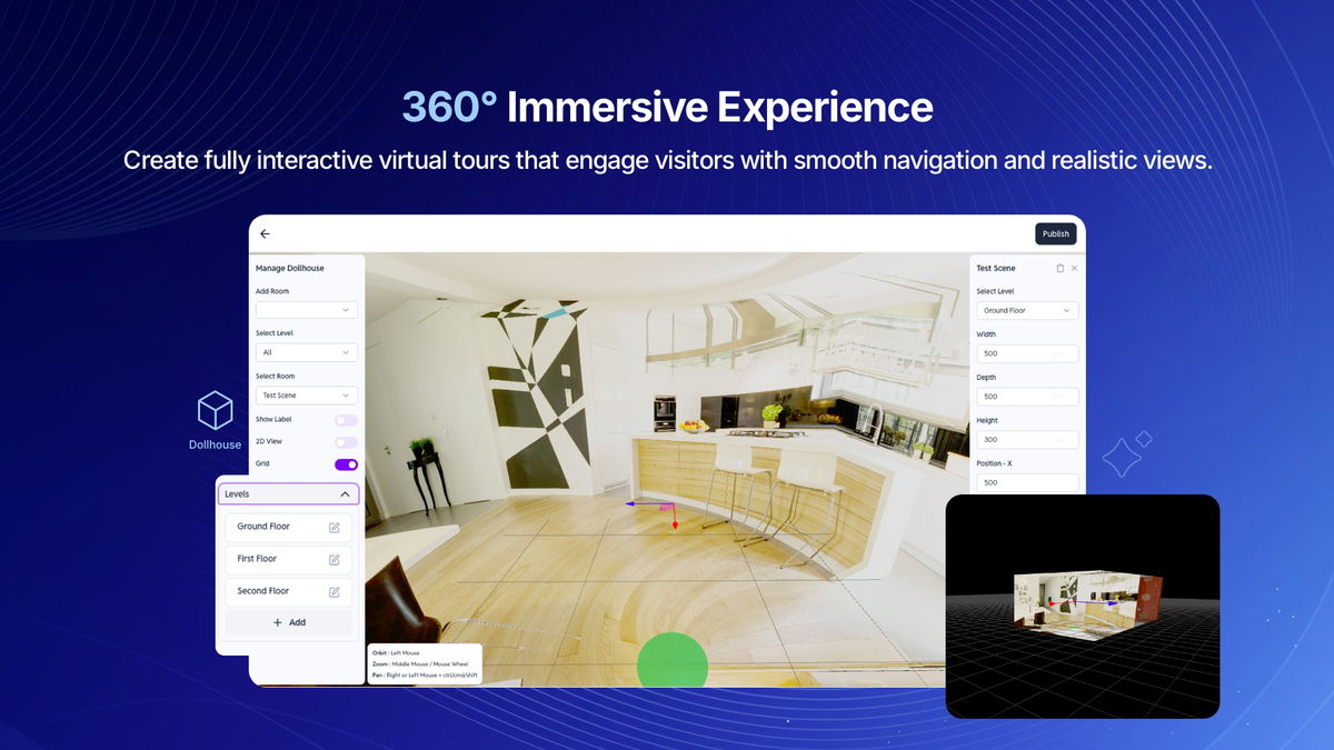 360° virtual tour dashboard