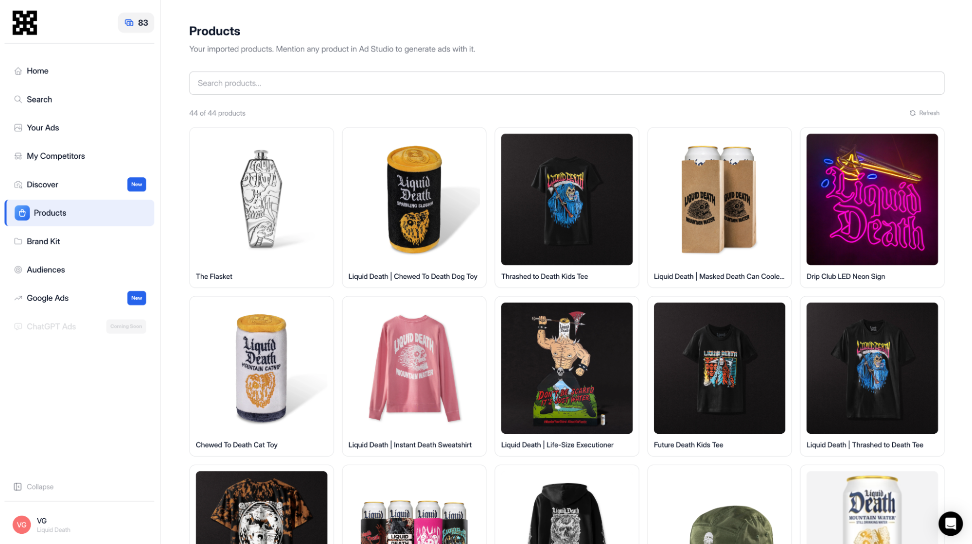 Product catalog