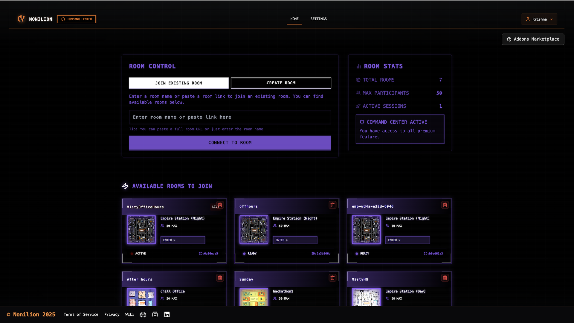 Rooms to join