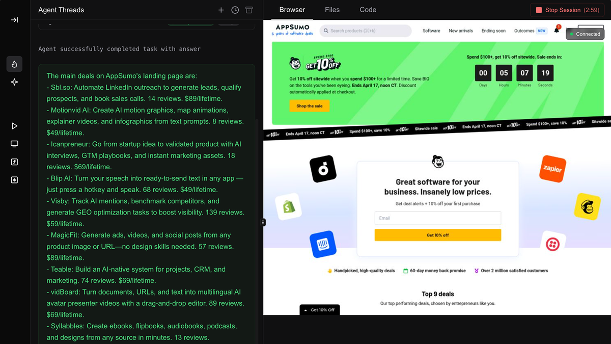 Agent mode interface