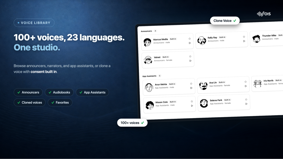 Voice your videos with 100+ local voices