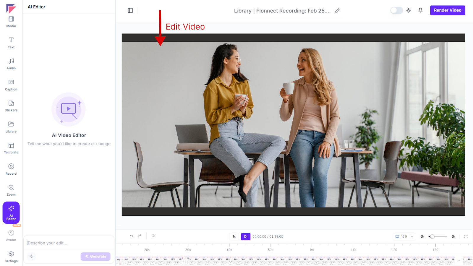 AI video editor