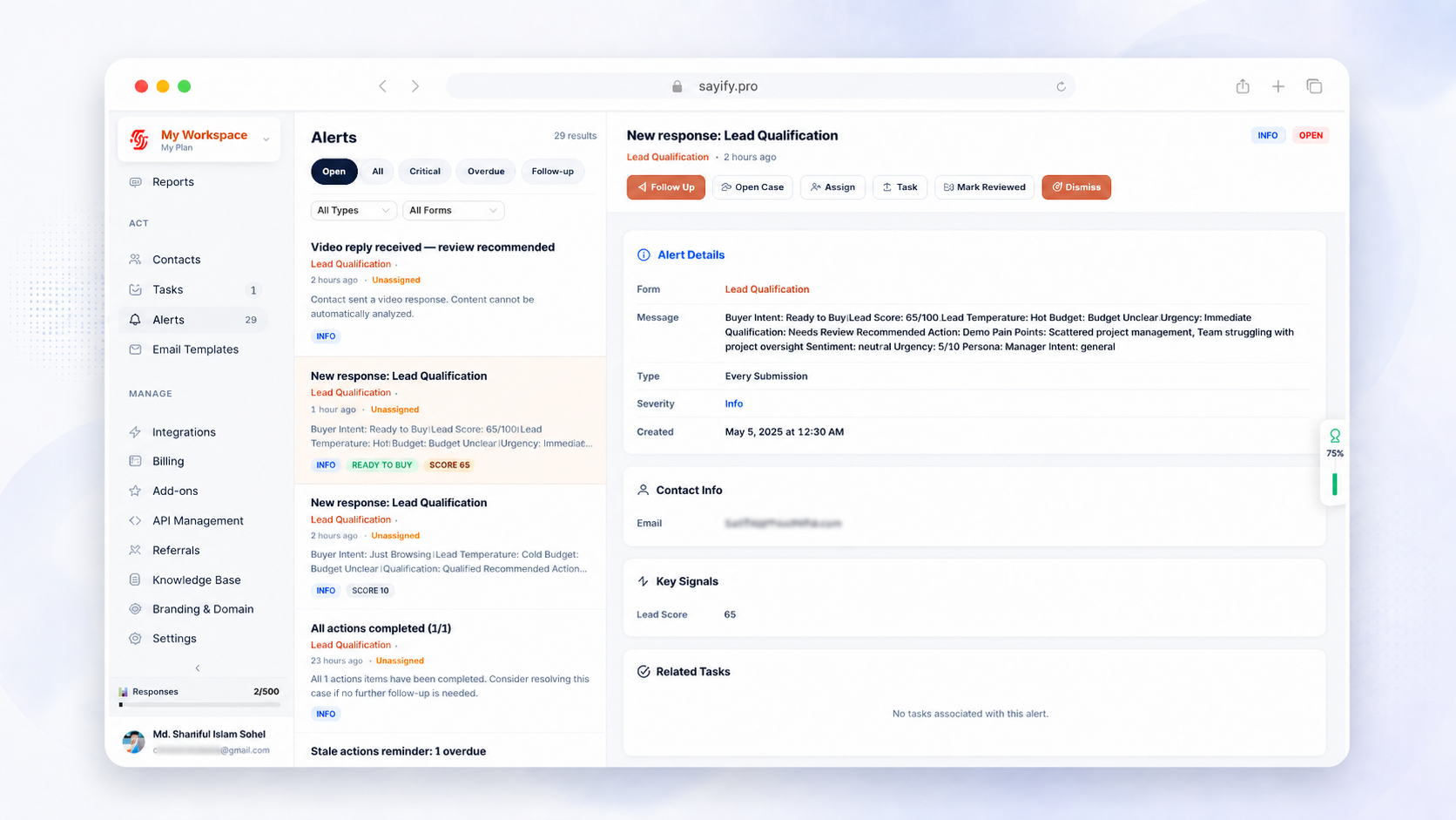 Alerts and automations