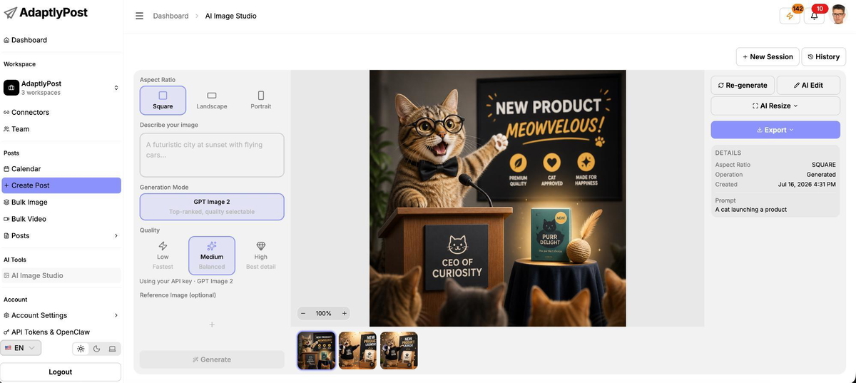 Create on-brand social images with AI