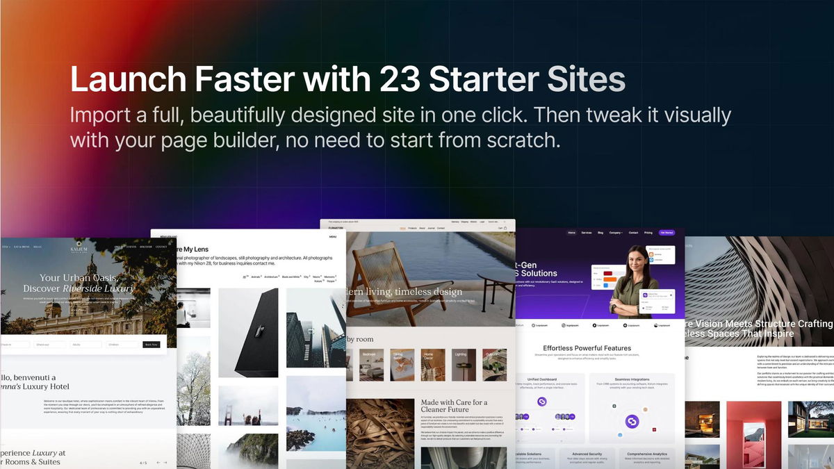 Starter sites to launch fast