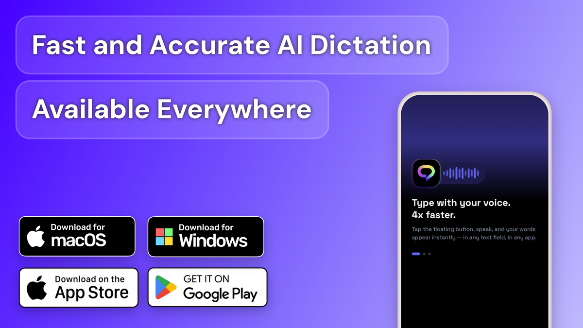 Go from speech to text in any app