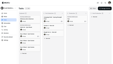 Main dashboard with tasks thumbnail