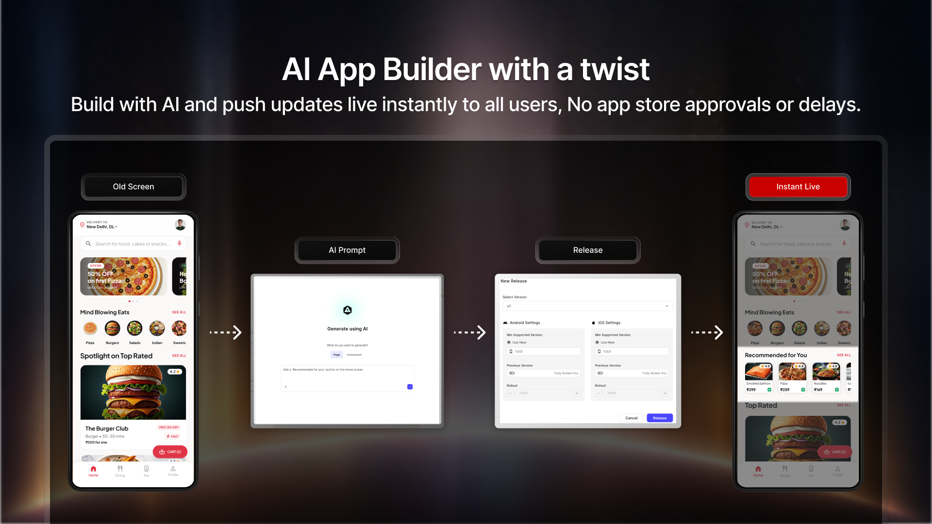 AI app builder interface