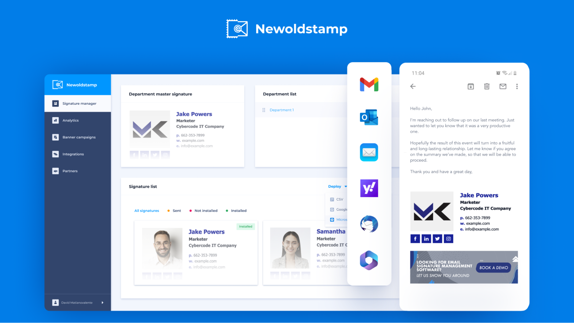Email signature templates