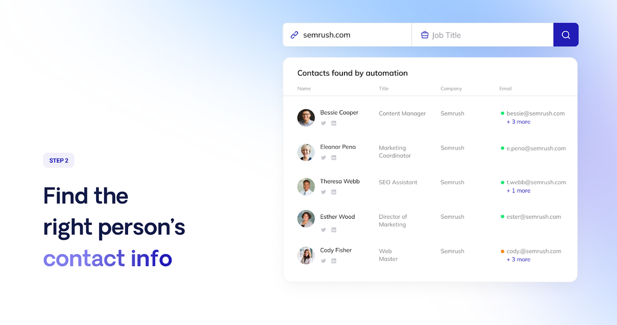 Prospect contact info