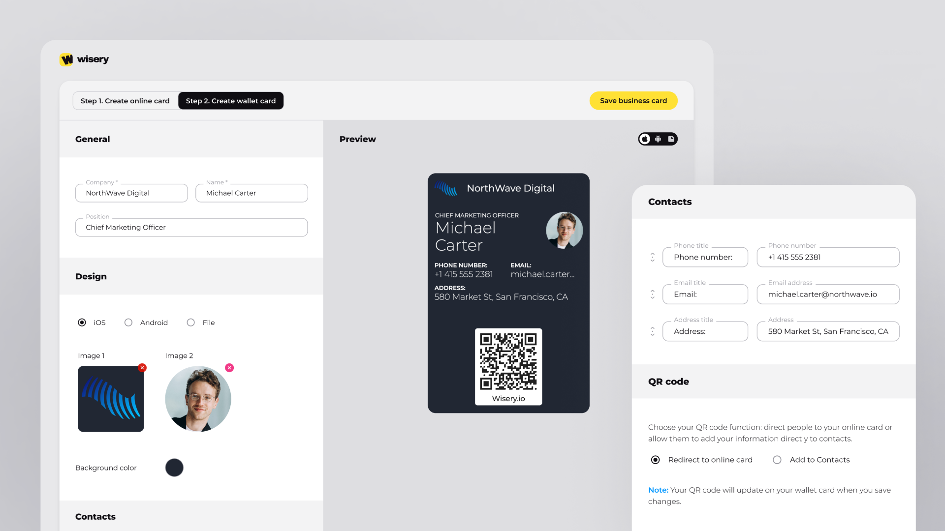 Wallet card builder
