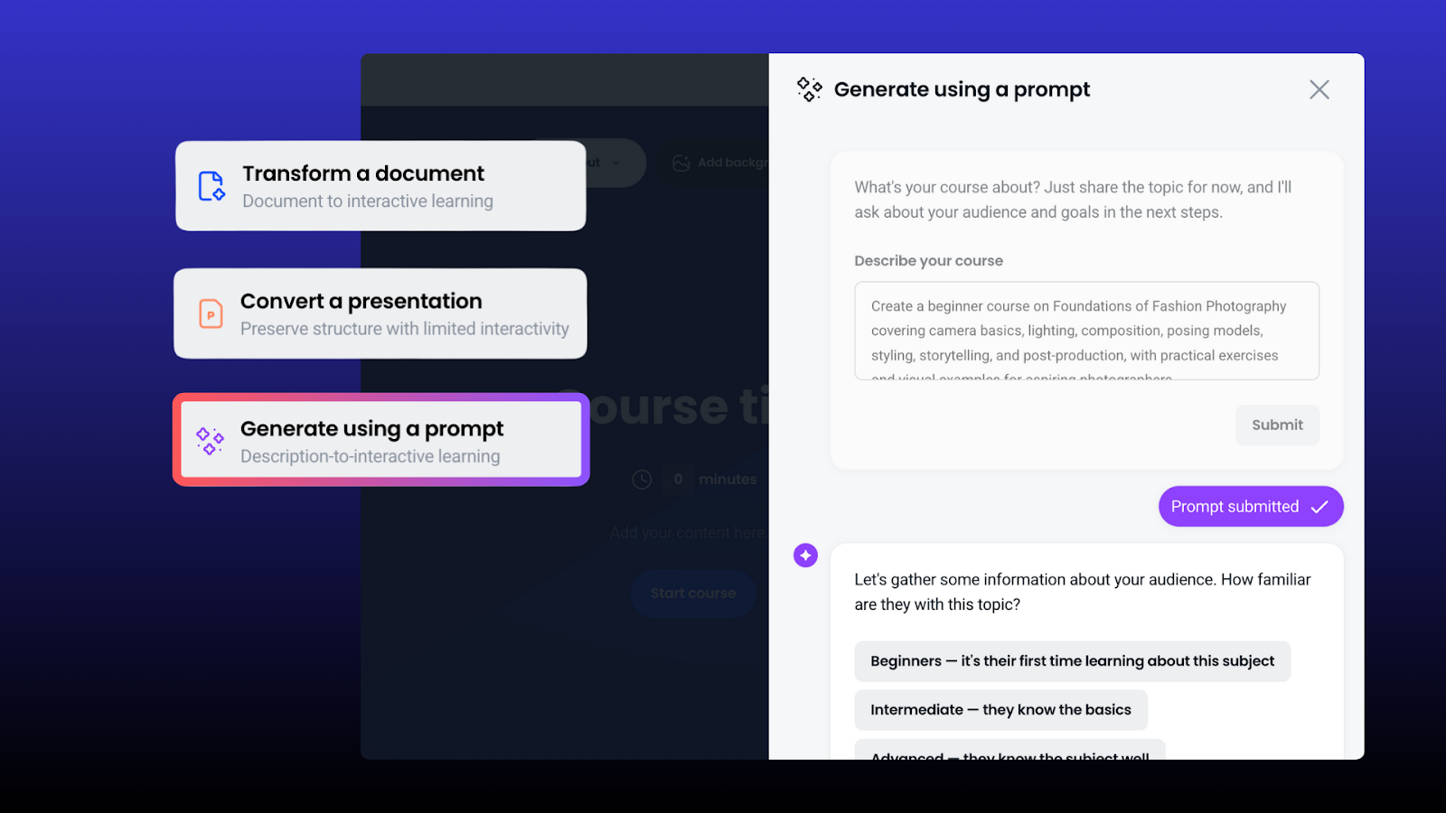 AI-powered course creation tools
