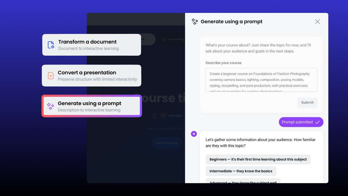 AI-powered course creation tools