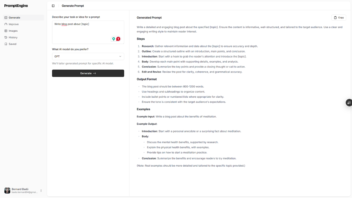 Generate the right prompts, fast