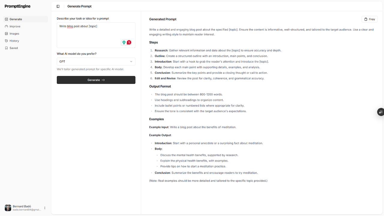 Generate the right prompts, fast
